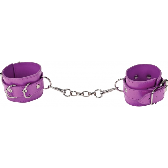 OUCH LEATHER HANDCUFFS FOR LILAC FEET OR HANDS