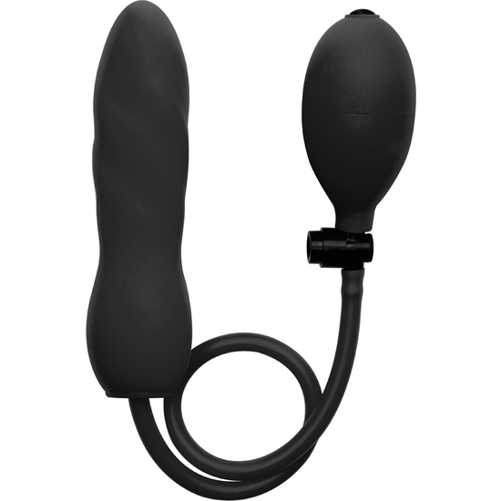 Ouch Inflatable Silicone Black Plug