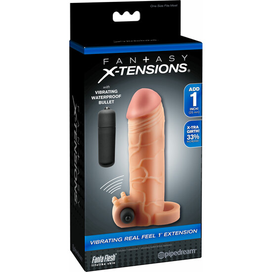 REAL FEEL 1 PENIS EXTENSION WITH VIBRATOR