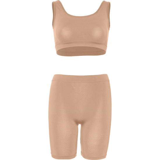 OPAQUE SET WITH CYCLING PANTS - CARAMEL 