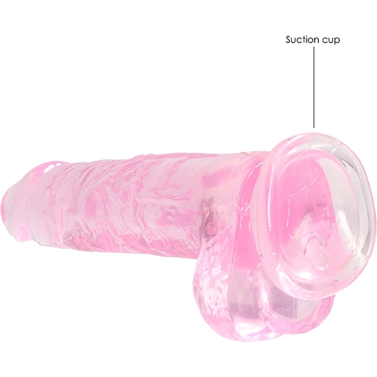 REALISTIC PENIS WITH TESTICLES 20 CM - PINK