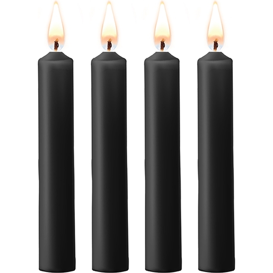 TEASING WAX CANDLES - PARAFFIN - 4-PACK - BLACK
