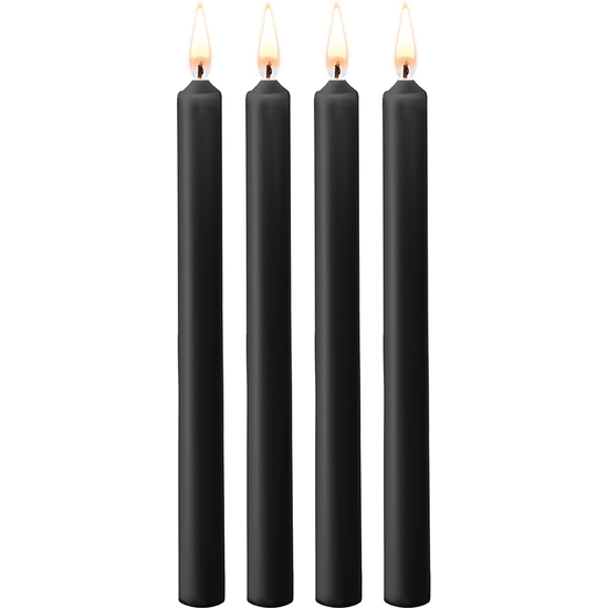 Teasing Wax Long Candles - Paraffin - 4-pack - Black