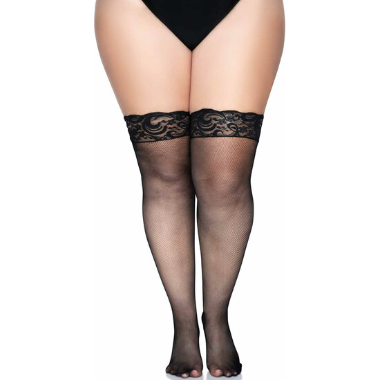 LEG AVENUE BLACK TIGHTS WITH FLORAL LACE