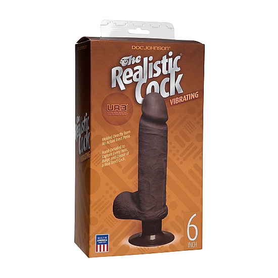 THE REALISTIC COCK UR3 REALISTIC PENIS WITH VIBRATOR 15 CM BLACK