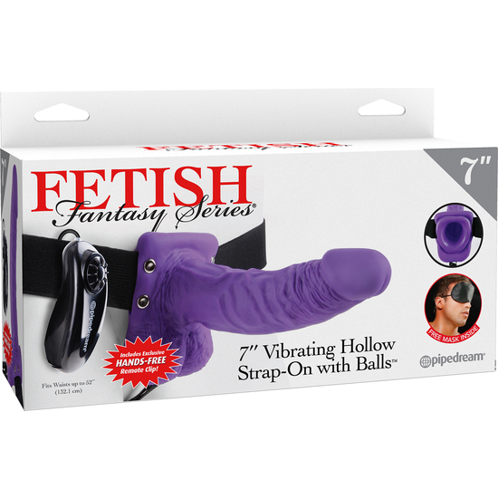 REALISTIC VIBRATING PENIS WITH HARNESS 19 CM PURPLE