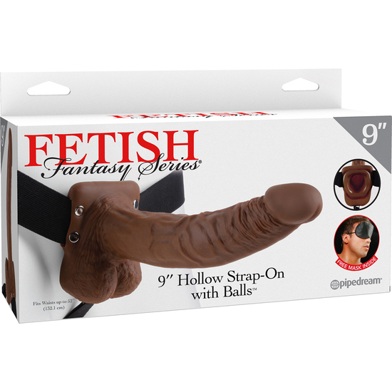 REALISTIC PENIS WITH HARNESS 24 CM BROWN