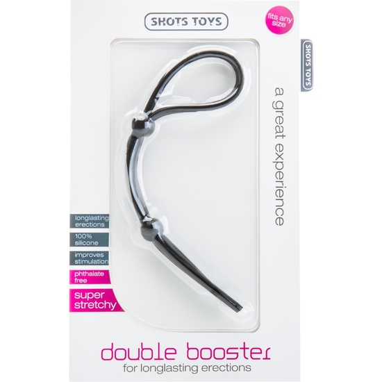 BLACK PENIS ADJUSTABLE DOUBLE RING BOOSTER