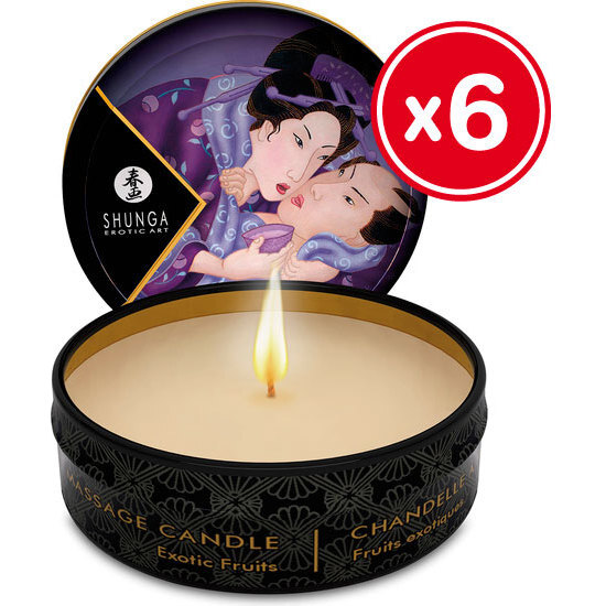 Shunga Exotic Fruits Massage Candle 6 X 30 Ml