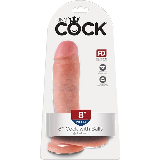 KING COCK REALISTIC PENIS WITH TESTICLES 20.5 CM