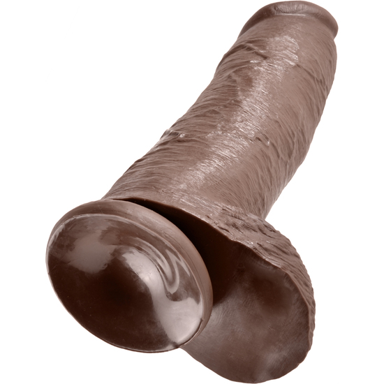 KING COCK REALISTIC PENIS WITH TESTICLES 30.5 CM BROWN