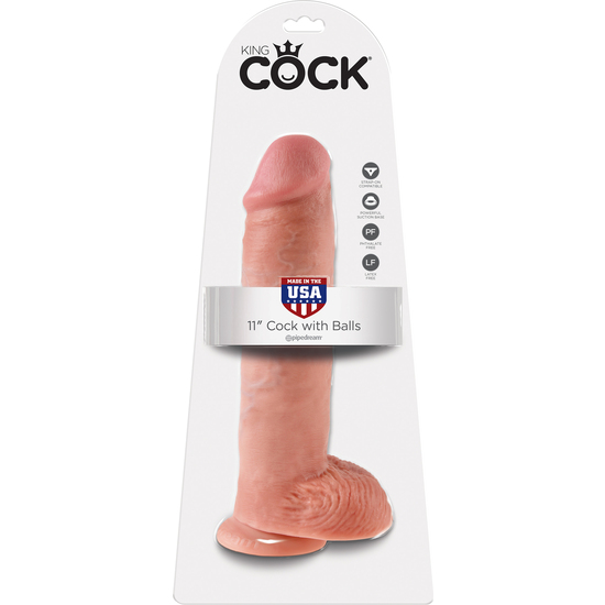 KING COCK REALISTIC PENIS WITH TESTICLES 28 CM