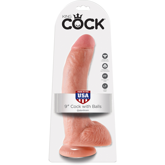 KING COCK REALISTIC PENIS WITH TESTICLES 23 CM