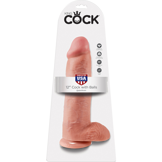 KING COCK REALISTIC PENIS WITH TESTICLES 30.5 CM