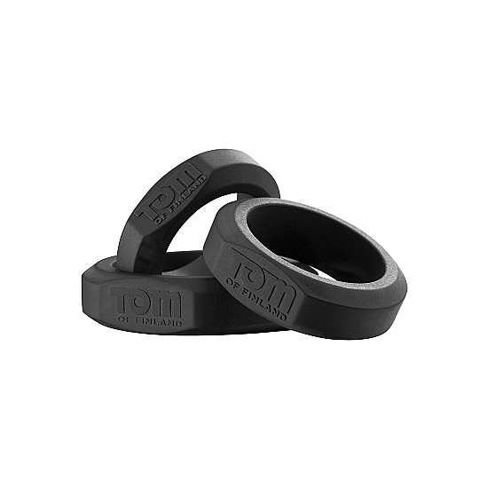 Set Of 3 Black Silicone Rings