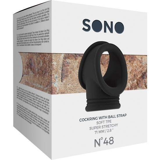 SONO No. 48 PENIS AND TESTICLE RING - BLACK