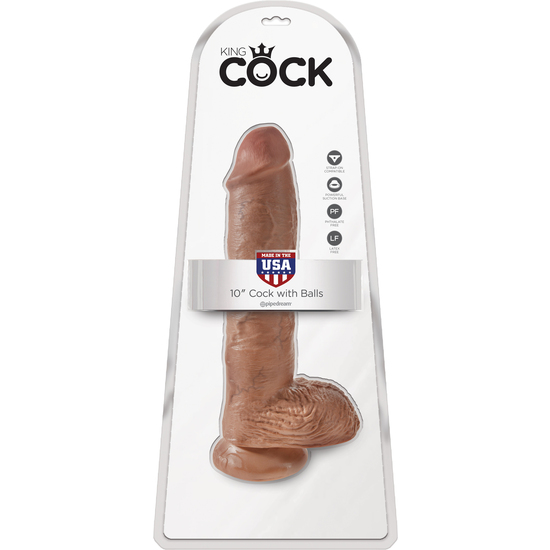 KING COCK REALISTIC PENIS WITH TESTICLES 25CM MULATO