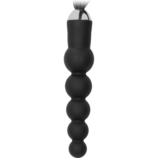CURVED SILICONE DILDO WITH TAIL 30CM - BLACK