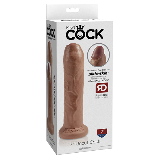 Uncut 19cm - Realistic Penis With Mobile Forespuce - Mulato