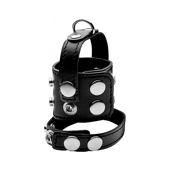 Leather Studded Penis Harness