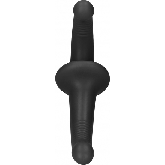 DILDO WITH HARNESS WITHOUT SILICONE SUPPORT - BLACK