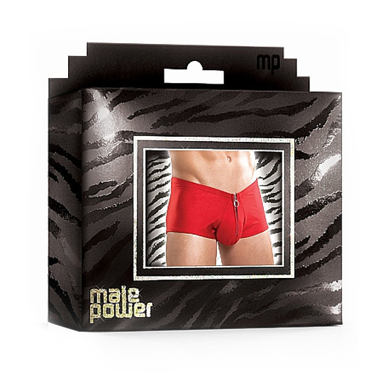 MALE POWER BOXER WITH ZIPPER RED