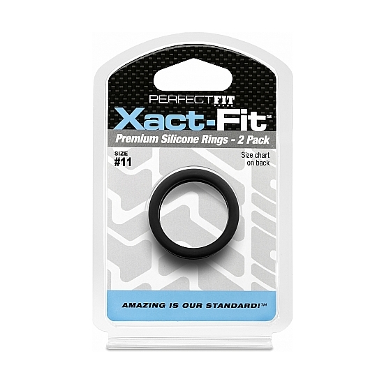 XACT-FIT PACK OF 2 SILICONE RINGS 12CM - BLACK