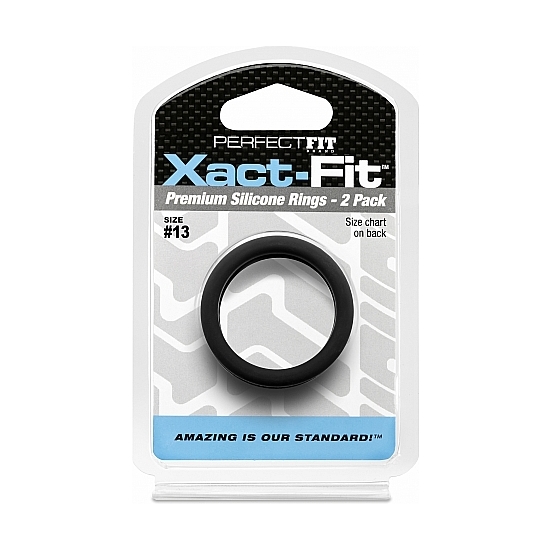 XACT-FIT PACK OF 2 SILICONE RINGS 13.6CM - BLACK