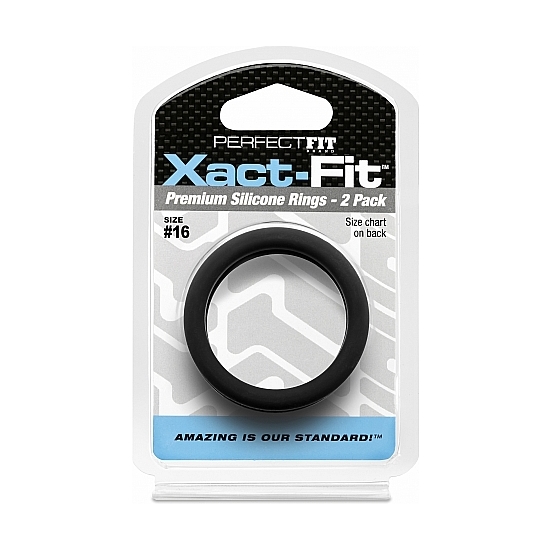 XACT-FIT PACK OF 2 SILICONE RINGS 16CM - BLACK