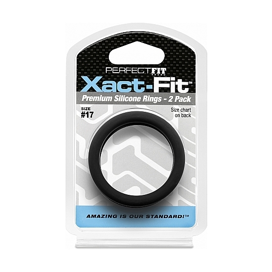 XACT-FIT PACK OF 2 SILICONE RINGS 16.7CM - BLACK
