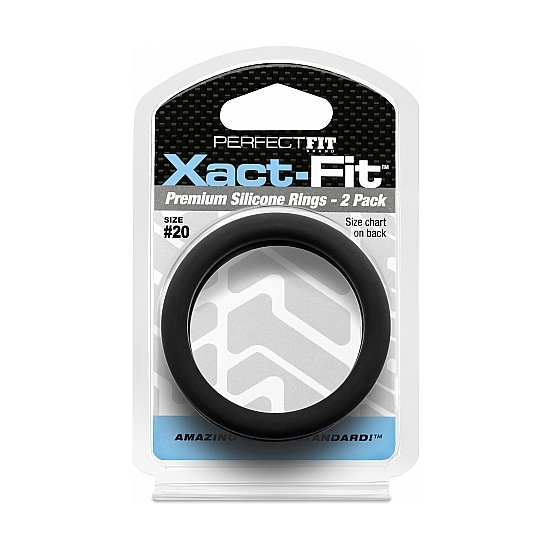XACT-FIT PACK OF 2 SILICONE RINGS 19CM - BLACK