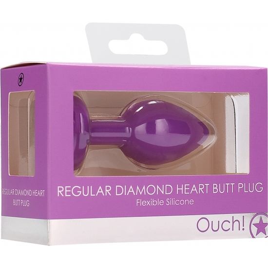 DIAMOND HEART BUTT PLUG - REGULAR - PURPLE