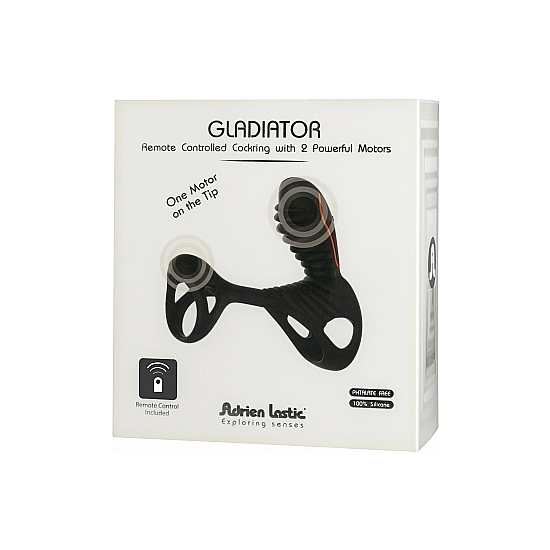 GLADIATOR COCK RING WITH REMOTE CONTROL - BLACK