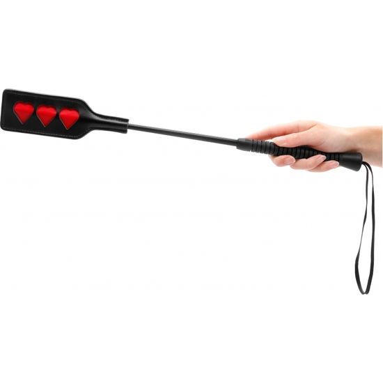 OUCH! BLACK WHIP WITH RED HEART TEXT