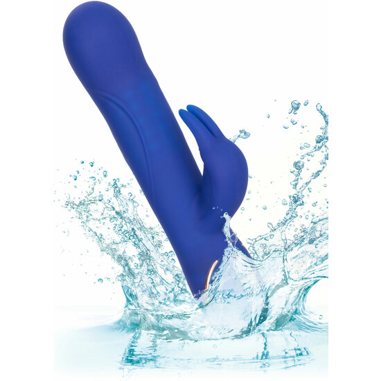 SILICONE BUNNY VIBRATOR WITH ROTATION - BLUE
