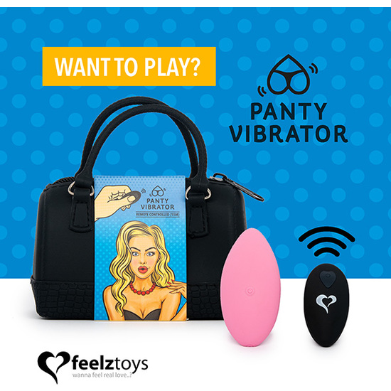 FEELZTOYS - VIBRATING BULLET WITH CONTROL FOR PANTIES - PINK