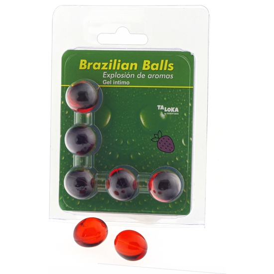 5 Brazilian Balls Explosion Of Aromas Intimate Gel - Strawberry
