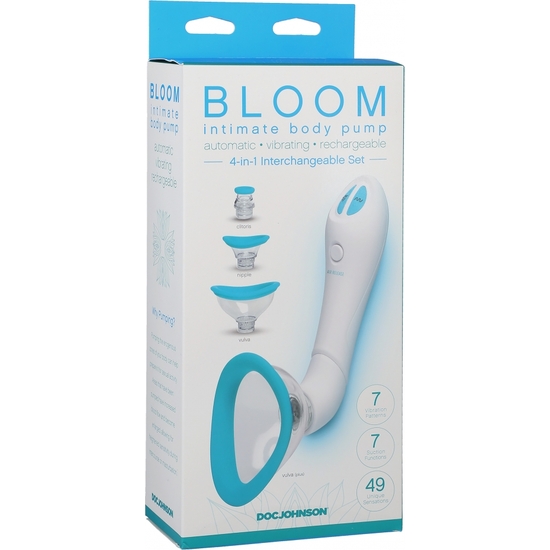 BLOOM - CLITORIS AND NIPPLES SUCTION CUP / TURQUOISE, WHITE