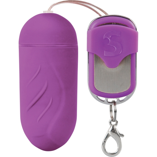 EGG RIBBED VIBRATOR 10 SPEEDS REMOTE CONTROL LARGE LILAC SHOTS