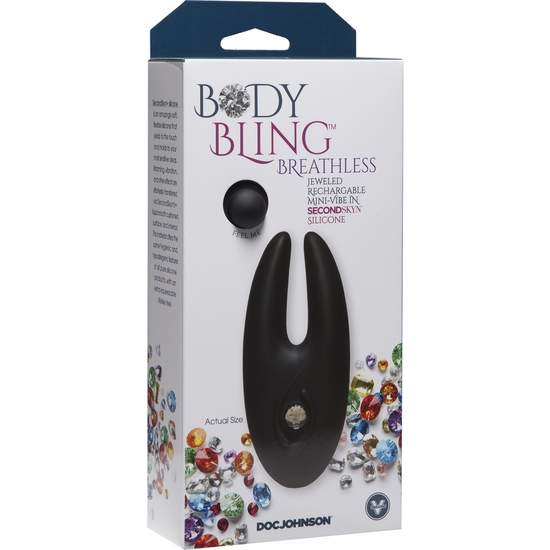 BODY BLING - G-POINT VIBRATOR WITH JEWELS - BLACK 