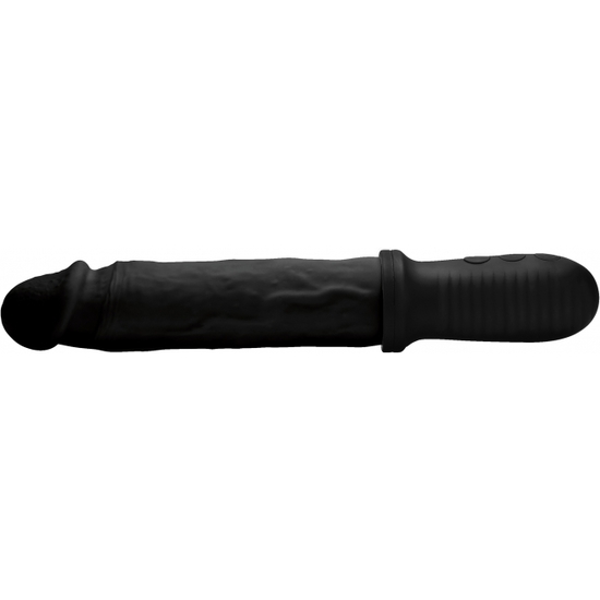 8x Pounder Self Thrusting & Vibrating Dildo With Handle - Black