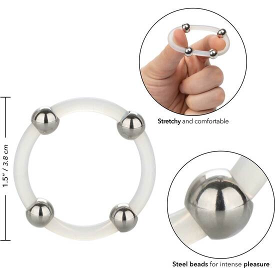 SILICONE RING WITH STEEL BEADS - SIZE L