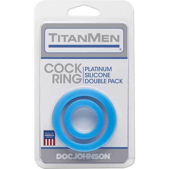 TITANMEN - SILICONE RINGS - DOUBLE PACK - BLUE