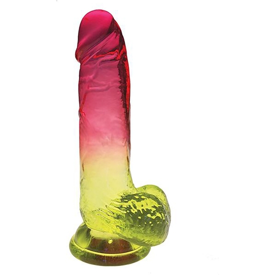 SHADES - LARGE JELLY PENIS - PINK AND YELLOW