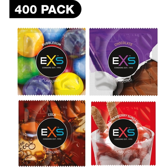 EXS CONDOMS OF VARIOUS FLAVORS - 400 PACK
