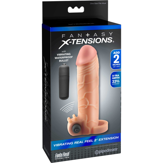 PENIS EXTENSION WITH REAL FEEL 2 VIBRATOR