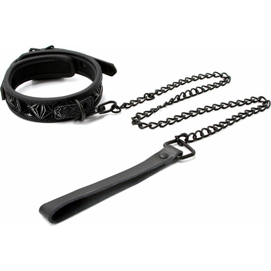 Necklace And Leash - Sinful 1 Inch - Black