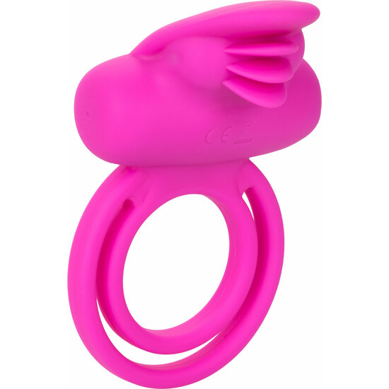 Dual Clit Flicker Enhancer - Double Silicone Vibrator Ring - Pink