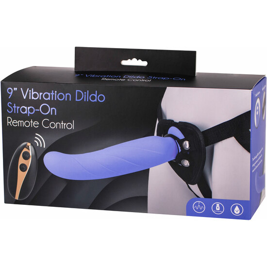HARNESS WITH DILDO AND VIBRATION 24CM - PURPLE