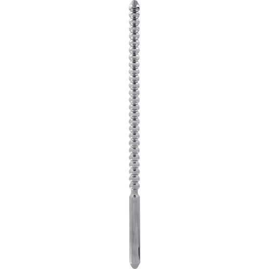 Dip Stick Ribbed- Penis Plug 10 Mm - Silver